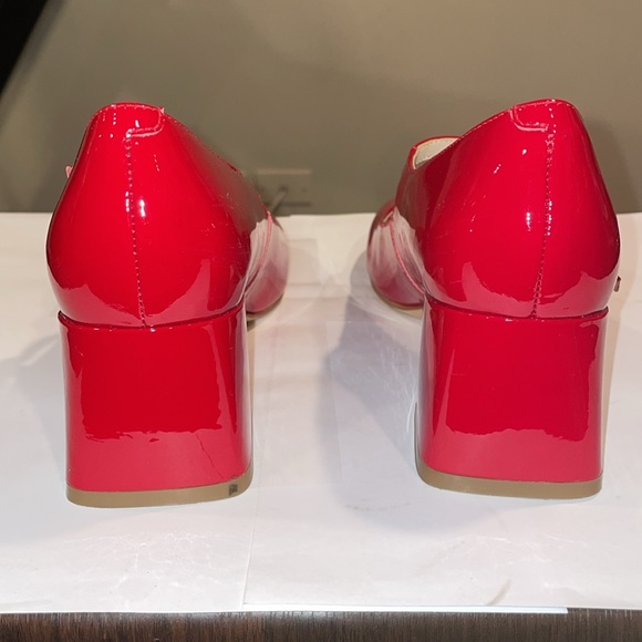 Marc Fisher Red Patent Leather Block Heel Pumps Size 8 - Picture 5 of 5